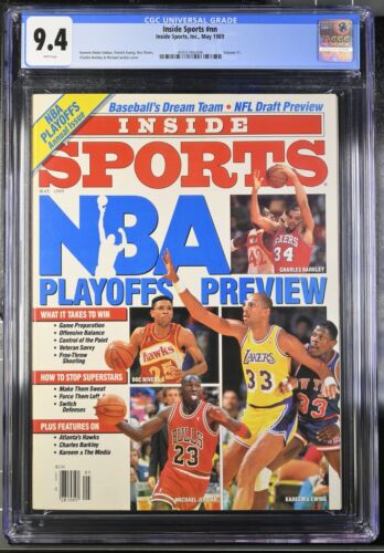 1989 May INSIDE SPORTS Michael Jordan Kareem Ewing Barkley CGC 9.4 TOP POP 1