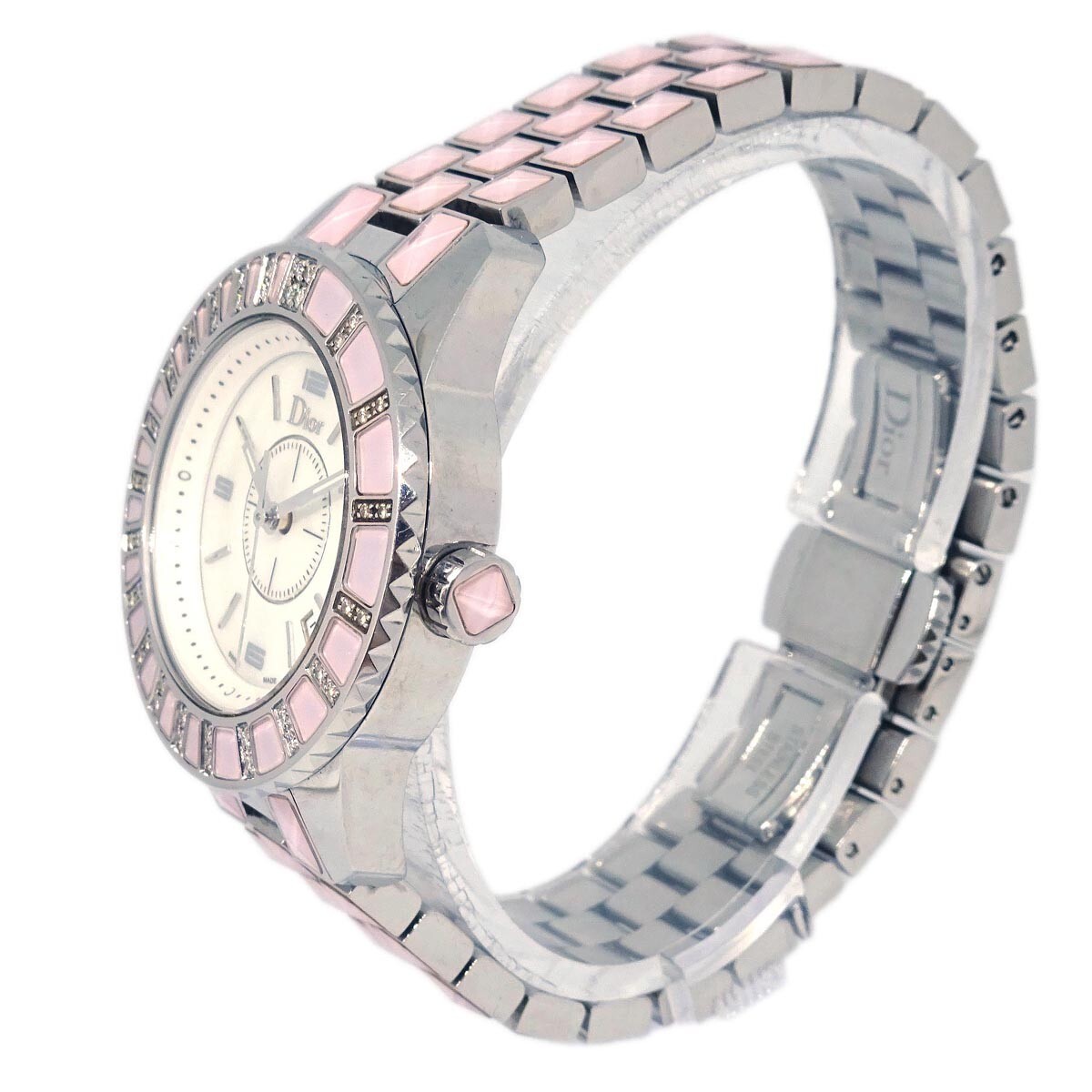 Christian Dior CD113110 Crystal Quartz Watch SS Diamond 134209 | eBay