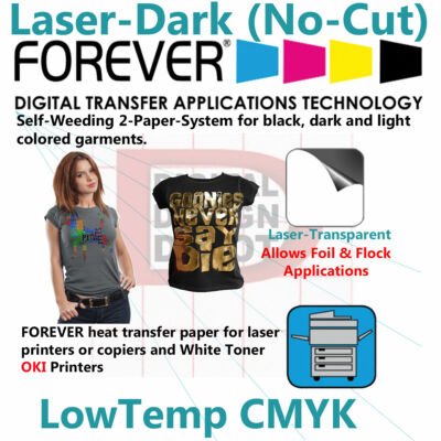 Forever Laser Dark Paper A&B  8.5''X11'' 5 Sheets Printer Toner white