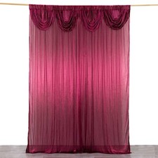10x10 feet Double Drape Satin Curtain Wedding Backdrop Panel Party Decorations