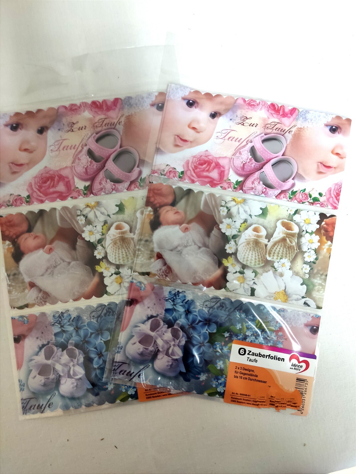 Schrumpfbanderolen Für Gläser, Thema Taufe, Set Mit 6 St., Von Ideen Mit Herz