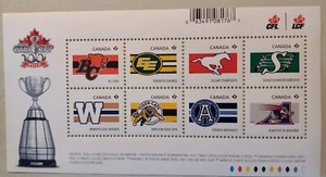 MINT Canada 2012 - RARE - CFL 8 Team Grey Cup Issue