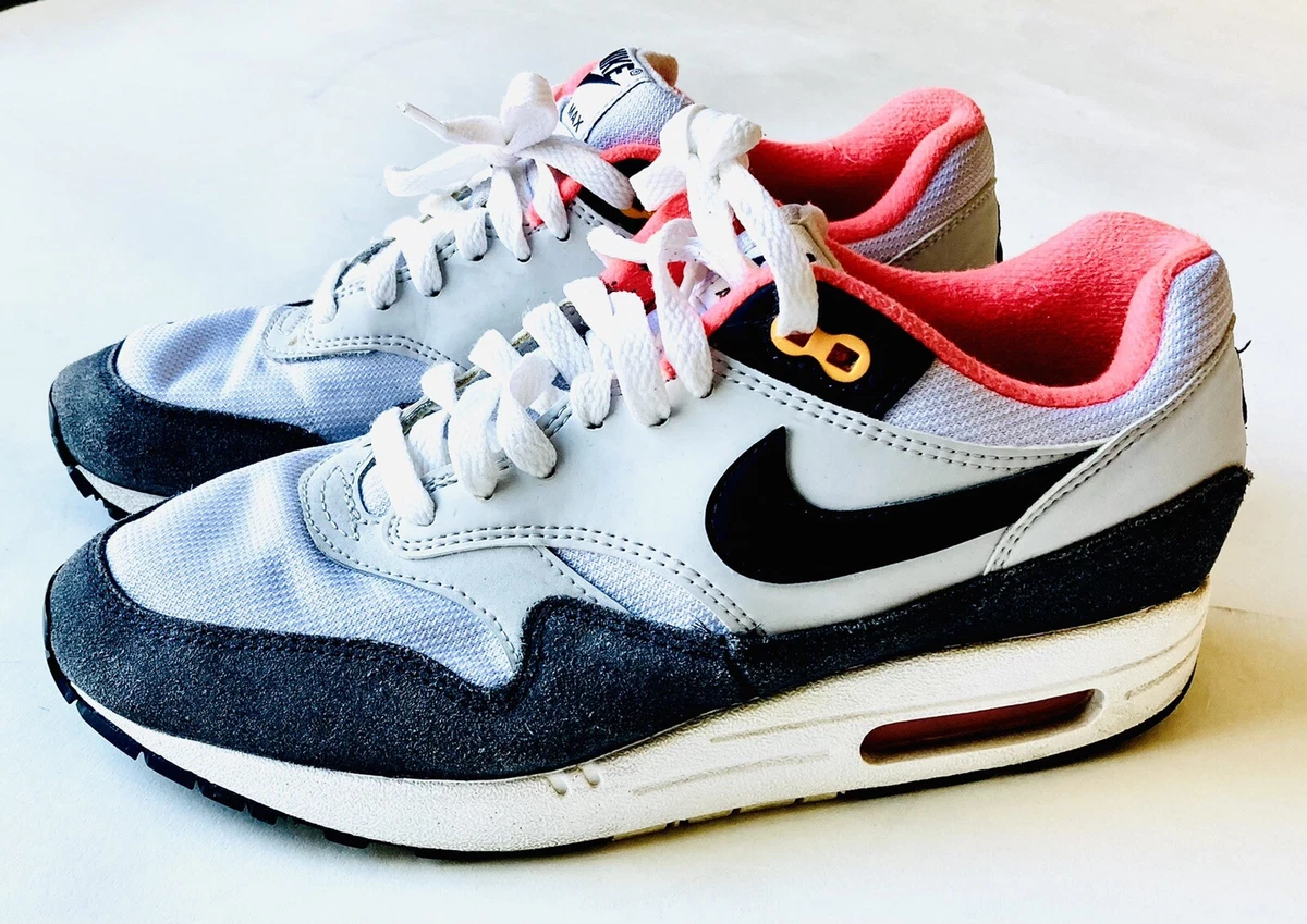 Blootstellen Luipaard geleider Nike Air Max 1 Women's Size 8 White Midnight Navy Pink 319986-116 Running  Shoes | eBay