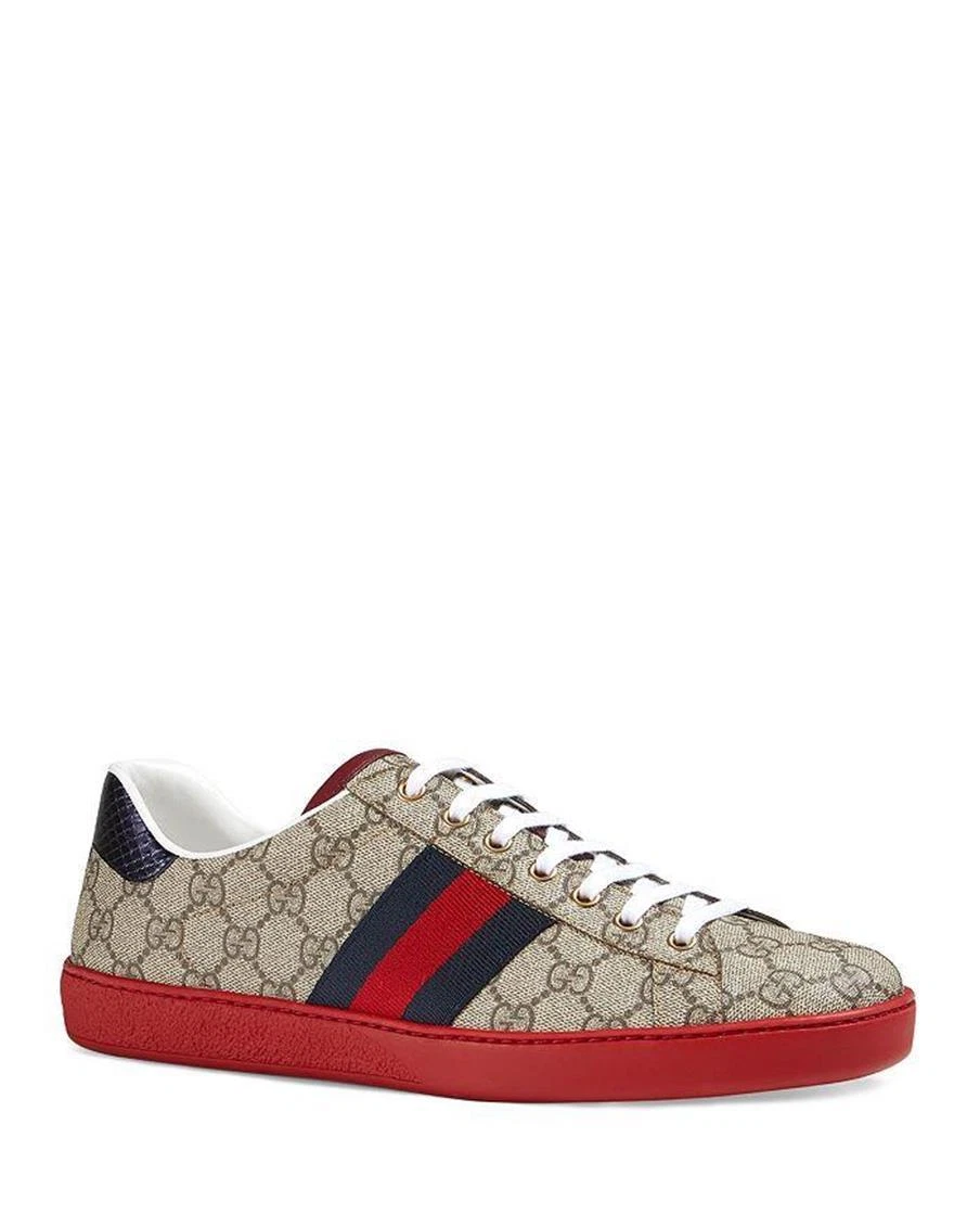 Baskets plates Gucci Ace Supreme GG Guccissima logo rayures Web chaussures