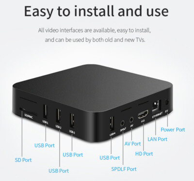 For Dual WiFi Android MX PRO TV Box 4G 32G Quad Core 4K UHD Streaming Console
