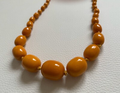 Collier En Bakélite Ambré - 24 Grammes - Testé - Occasion Vintage