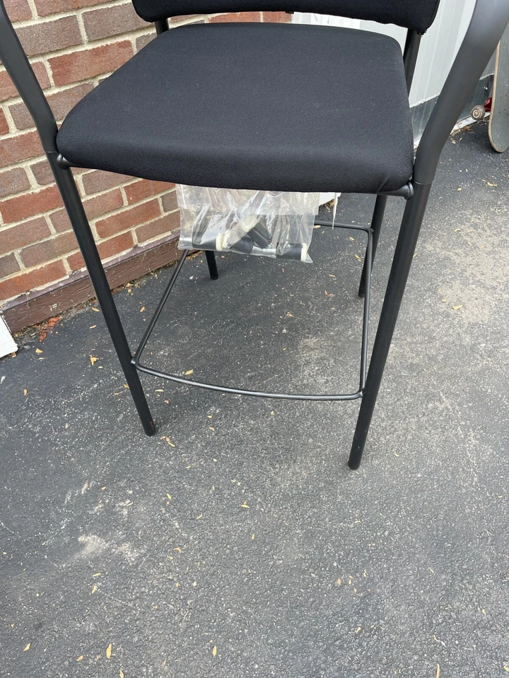 HON Accommodate Cafe Stool with Fixed Arms and Textured Frame, Black - Image 3 of 4