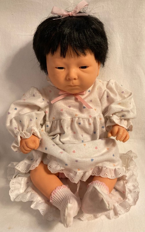 VINTAGE 1980's "FURGA" APPENA NATI ASIAN DOLL, 16", VINYL, ANATOMICALLY CORRECT
