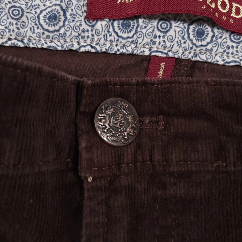 Pantalones de pana IZOD Matchstick para mujer 12 marrón frente plano pierna recta elásticos Foto 4 de 4