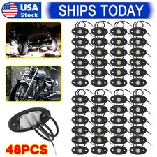 48Pcs White LED Rock Light Pods Underbody Glow Lamp Offroad SUV Pickup Truck UTV