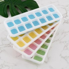 Silicone Ice Cube Trays 4 Pack Stackable Easy-Release BPA Free Cocktail Freezer