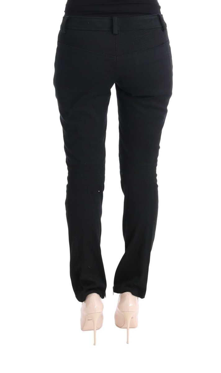 【関税込み】ERMANNO SCERVINO 'Yot' pants ERMANNO SCERVINO Pants Black Cotton Slim Fit Casual s. IT38