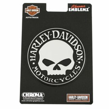 Harley Davidson HD Willie Skull Totenkopf Logo Chrom Emblem Aufkleber Decal NEU