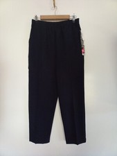 Vintage Briggs Pull On Pants 10 Short Navy Blue Solid Pockets Polystretch New