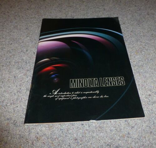 RARE 1980s MINOLTA LENSES PRODUCT CATALOGUE ADVERTISING BROCHURE A4 33 pages (CH - Afbeelding 1 van 4