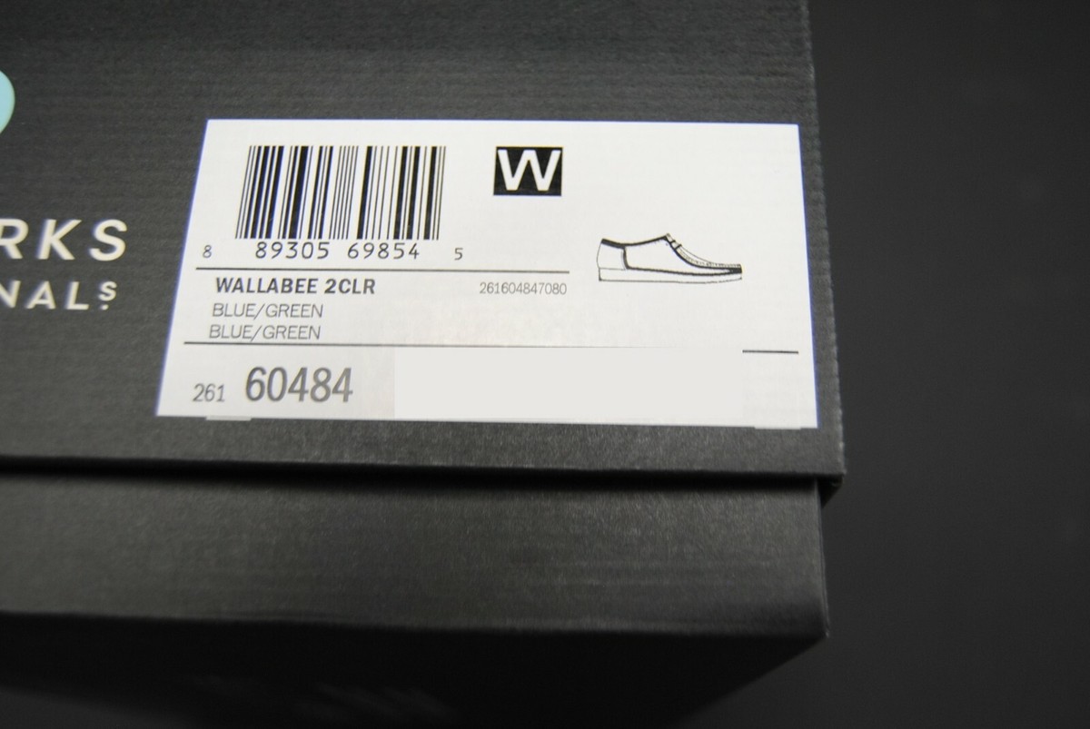 26160484] NEW MEN'S CLARKS WALLABEE 2CLR BLUE GREEN SUEDE CASUAL