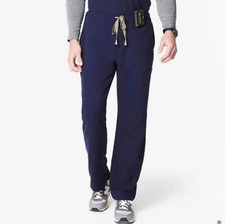 Mens Figs Technical Collection Pull On Tie Waist Straight Leg Scrub Pants M Tall