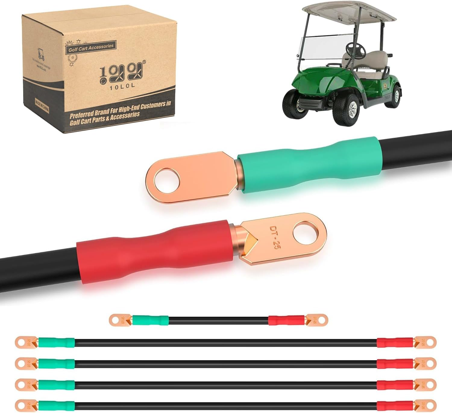 Golf Cart Battery Cable Set for Yamaha G22 48V,4 Gauge 5 PCS Golf Cart Battery W