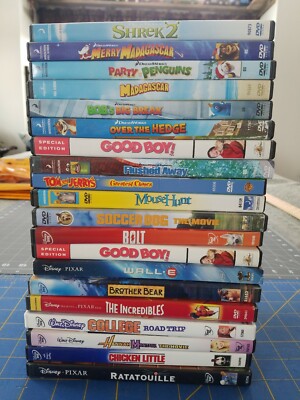 20 Lot Children's DVDs Disney, Dreamworks, & More! Family