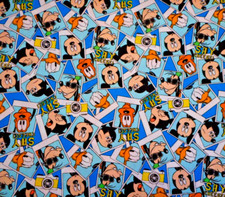 Disney Fabric Short Yard Mickey Donald Goofy Pluto Packed Photos Cotton 2015 B