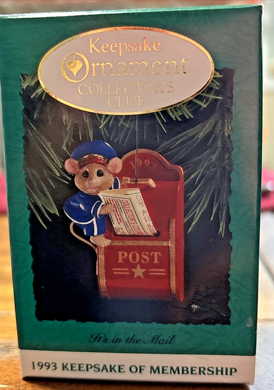 1993 Hallmark KOC CLUB Ornament "IT'S IN THE MAIL"