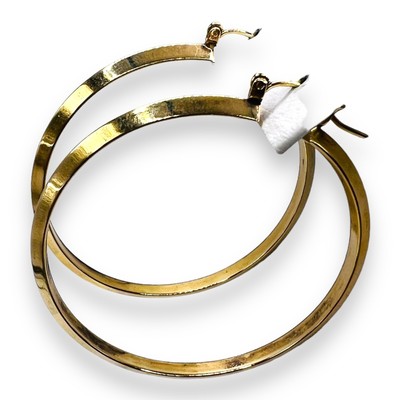 14 Karat Gelbgold runde große Klapp Creolen 44 mm 4,9 Gramm