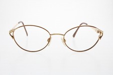 Marchon Tres Jolie Eyeglasses Pecan Gold Metal Oval Frames 52/18-130 mm Japan
