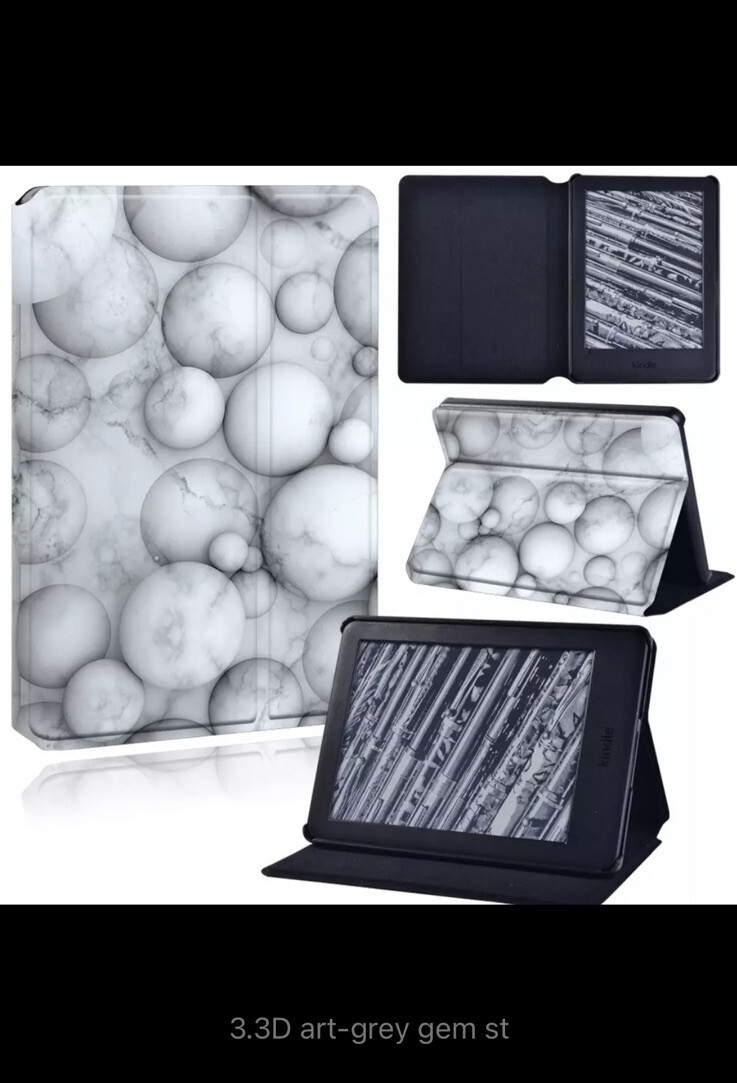 2021 Kindle Paperwhite 11th Gen 6.8 Case Cover 3D Gray with Screen Protector-image