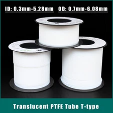Translucent PTFE Tube Tubing Pipe T-type ID 0.3mm-5.28mm 300V High Temp Resistan