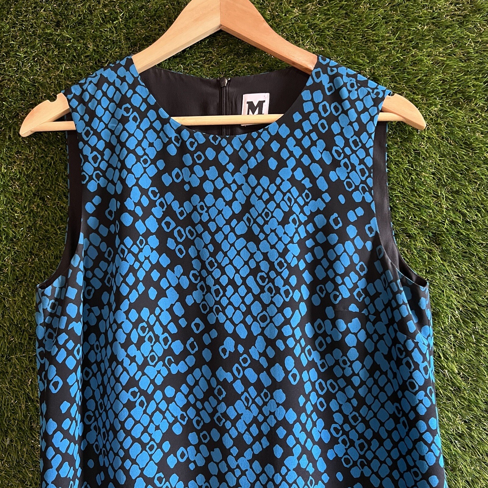 Vintage Missoni Size Medium M Blue Python Silk Sh… - image 5