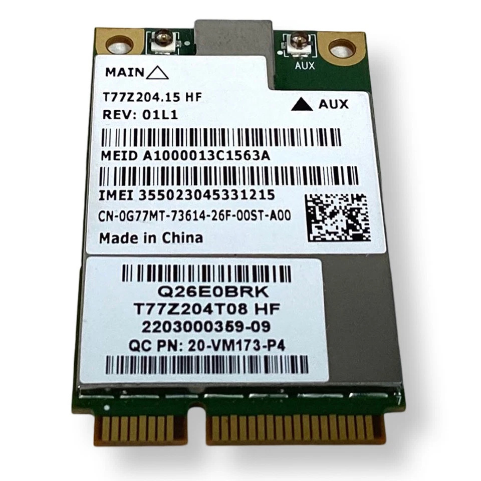 Lot x 2 New Dell Latitude E6430 Qualcomm Gobi 3000 3G WWAN Mini PCI-E Card G77MT - Image 4 of 4