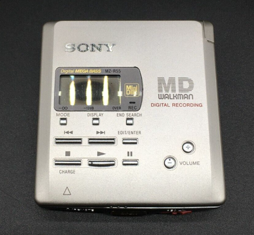SONY ポータブルMDレコーダー MZ-R55 SONY MZ-R55 MD Walkman Portable Minidisc Recorder with power