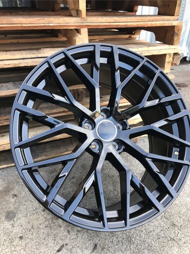 19X8.5 5x112 Gloss BLACK WHEELS FITS AUDI A4 A5 A7 S4 S5 Q3 Q5 RS4 RS5 set of 4 - Picture 2 of 6