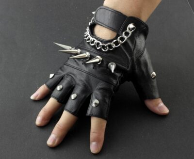 New Rivet Spike Punk Rocker Driving Motorcycle Biker Leather