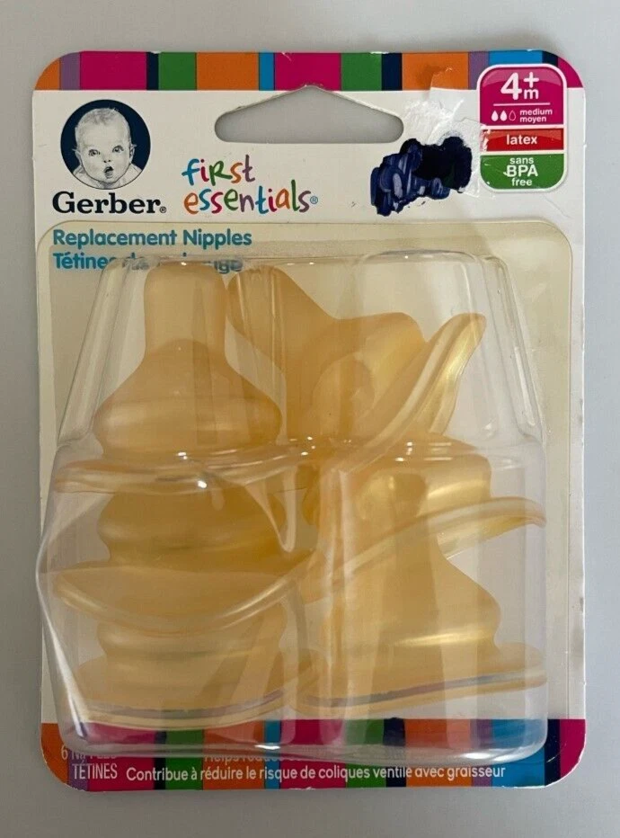 Gerber First Essentials Replacement Nipples New In Package BPA
