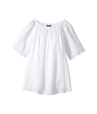 Polo Ralph Lauren L89923 Girls White Cotton Lace Hem Dress Size 8