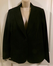 LIZ CLAIBORNE BLACK POLYESTER BLEND LONG SLEEVED BLAZER - 12