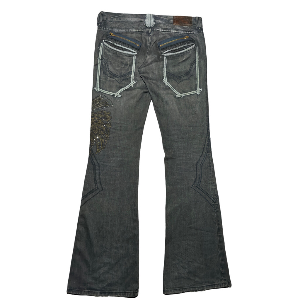 パンツ y2k TORNADO MART 3D shark denim pants L y2k TORNADO MART 3D shark denim pants L