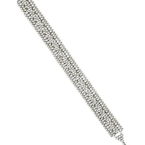 RSINC Jewellery 18K Gold Plated Kundan Silver White Waist Belt Kamarband |Belly
