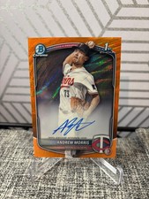 ANDREW MORRIS 2025 Bowman Draft 1st ORANGE WAVE AUTO /25 Twins