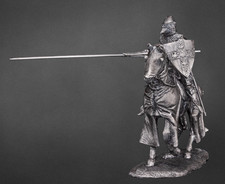 Horse knight UnPainted Miniature Tin Figurine 54 mm 1/32