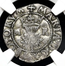 SCOTLAND. Mary, Queen of Scots, 1542-1558, Billon Bawbee, S-5433, NGC AU53