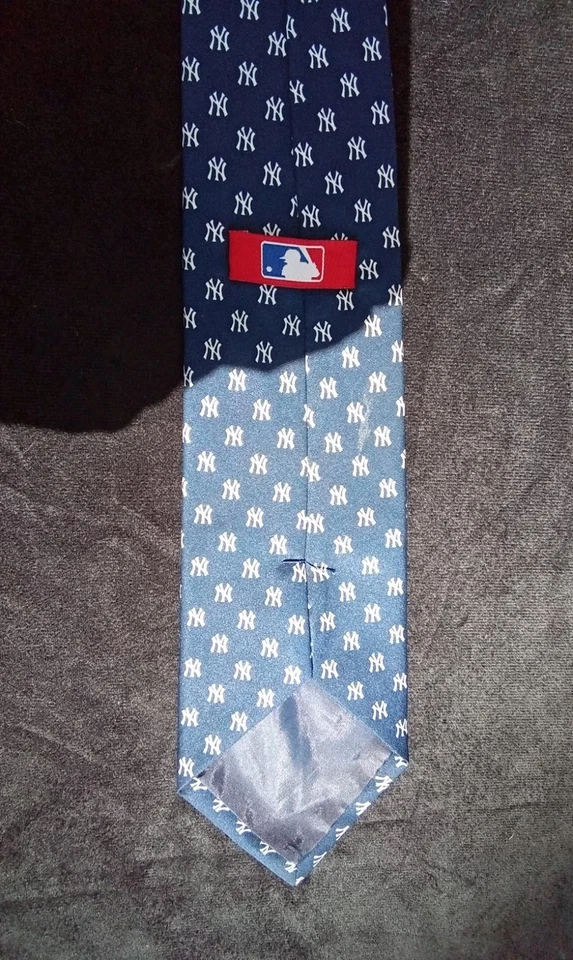 Corbata azul con logotipo de los Yankees MLB para hombre B12 Foto 4 de 4