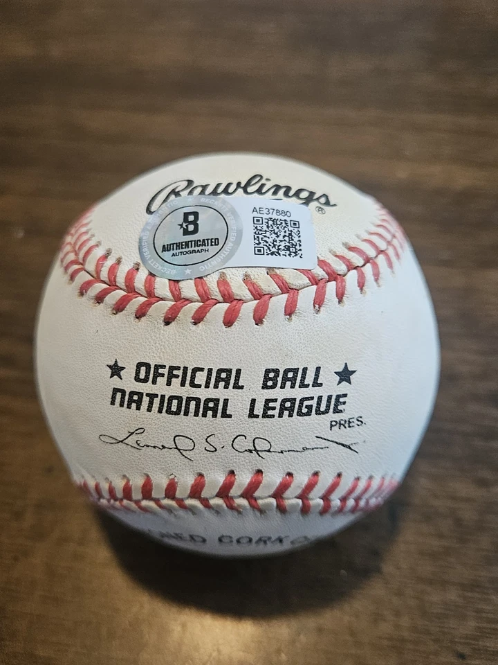 Hank Aaron signed Official National League NL Baseball Braves autograph ~ BAS  - Image 3 of 3