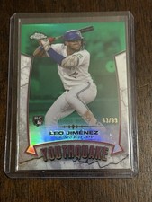 2025 Topps Chrome Baseball Green Youthquake Leo Jimenez Rookie Card # 43/99