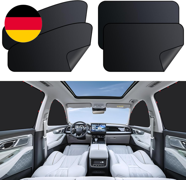 Zatooto Sonnenschutz Auto Seitenscheibe - 4 StüCk Auto Sichtschutz Fenster, Sonn-image