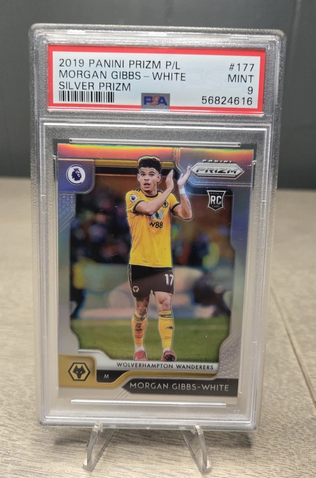 2019-20 Panini Prizm Premier League #177 Morgan Gibbs-White Silver Rookie PSA 9 - Image 3 of 4