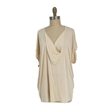 Rachel Pally Drape Front Modal Top Cream size Medium Made in USA Designer