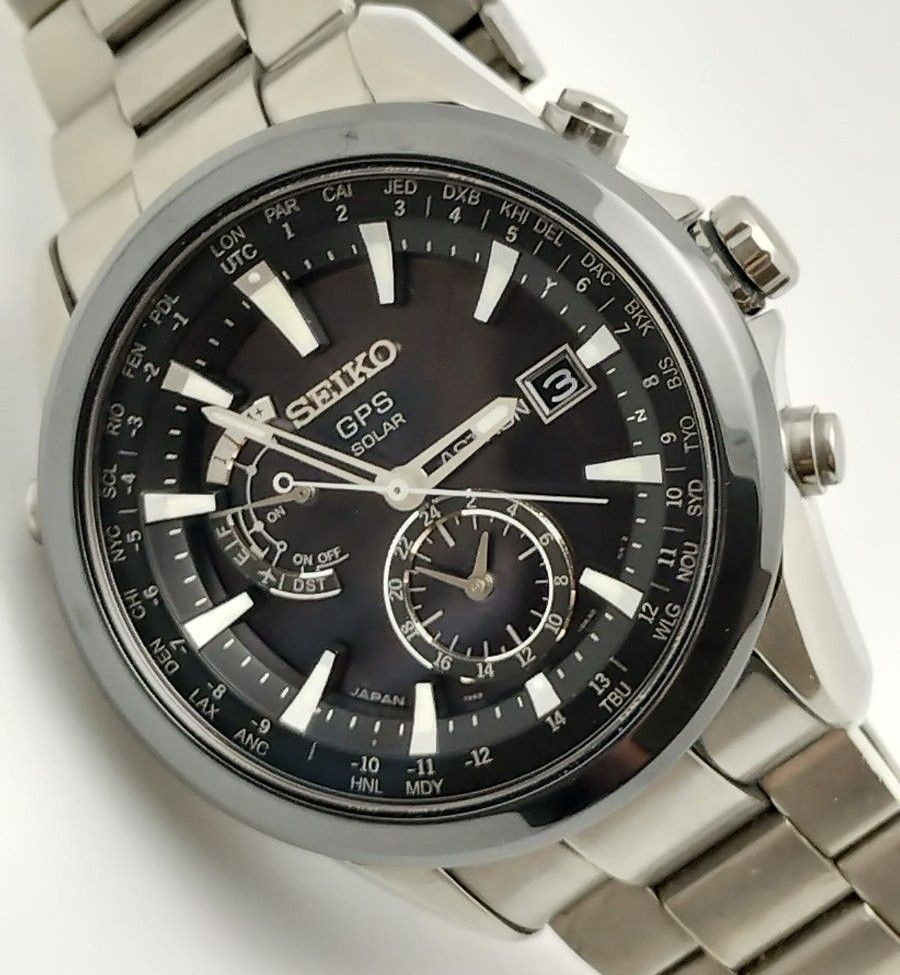 SEIKO 7X52-0AA0 セイコー アストロン GPSソーラー 美品 SEIKO Astron 7x52-0AA0 Black Dial Solar Men's Watch Used
