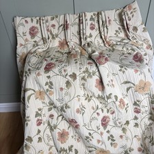Bespoke Vintage Interlined Curtains 86” Drop Floral Country House Handmade Pair